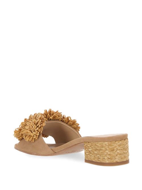 beige suede almond open toe floral appliqué Paloma Barcelò | 24-2210FIORENOCCIOLA